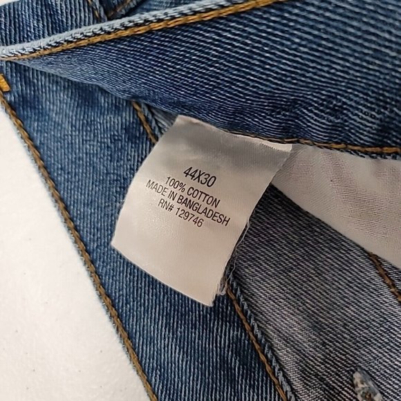 Blue Mountain Medium Wash Relaxed Straight Denim Mens Blue Jeans 44 x 30 - Picture 11 of 16